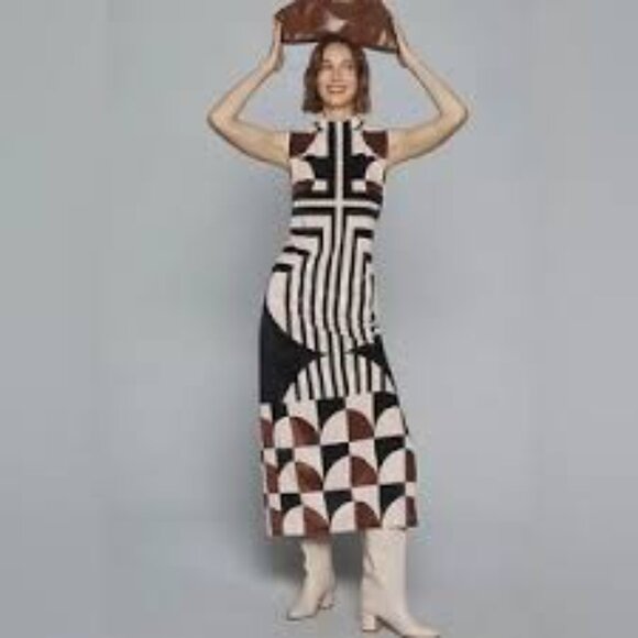 By Anthropologie | Sleeveless Mock-Neck Column Midi Dress - Picture 11 of 11